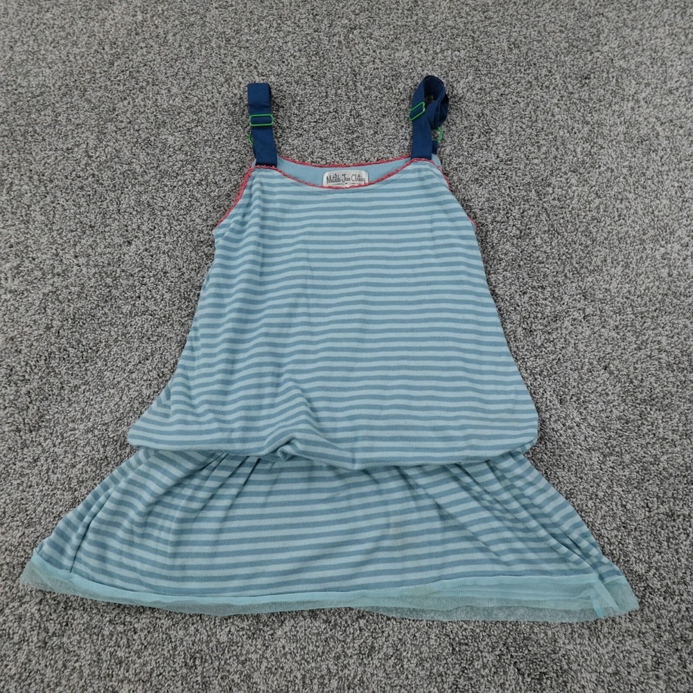 Matlida Jane Shirt Dress Girls S‎ Blue Sleeveless Ruched Preppy Top Youth Kids